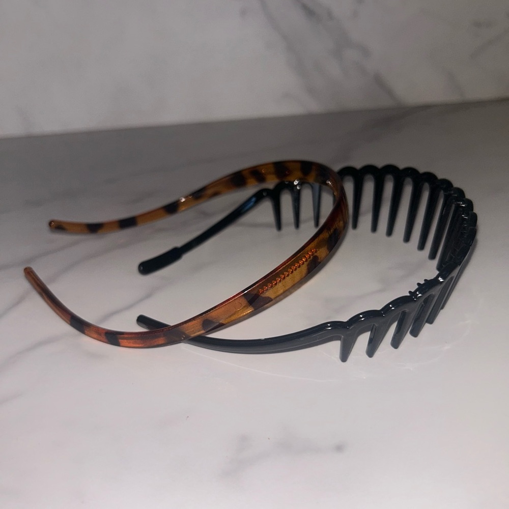 Stylish Tortoise and Black Headband Set